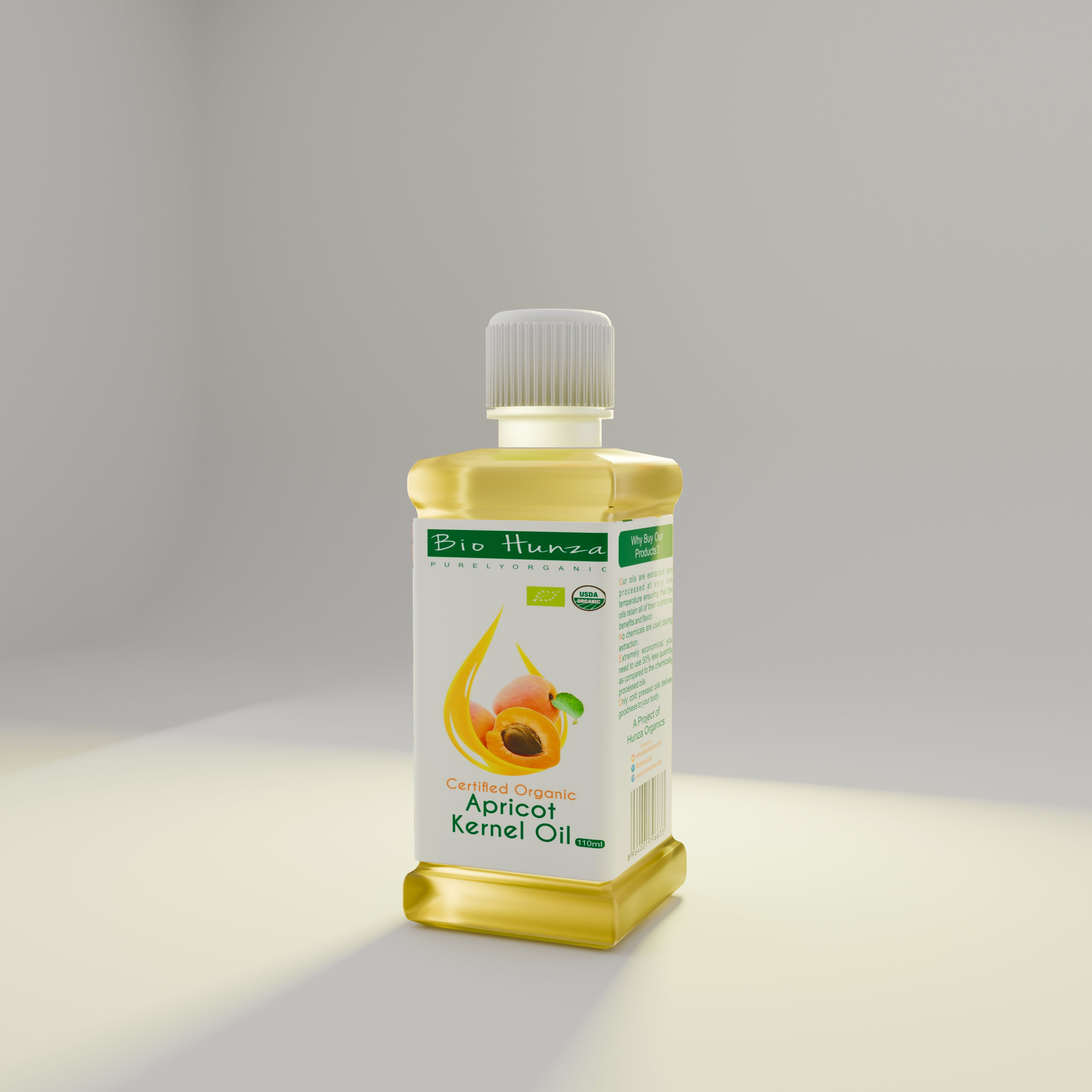 Cold-Pressed Apricot Kernel Oil 110ml( گِری کا تیل) – 100% Pure & Organic | Biohunza