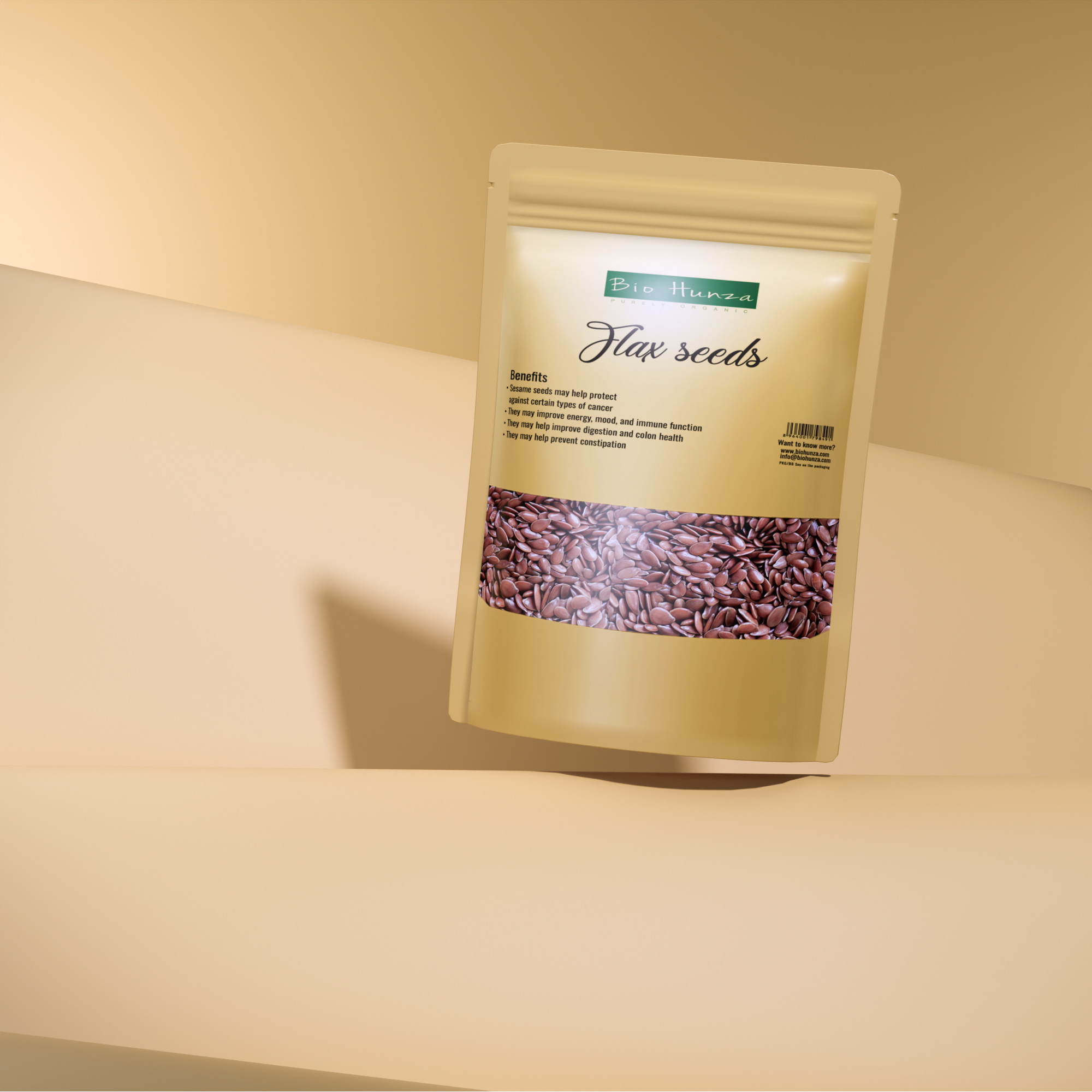 🌿 Organic Flaxseeds 100g (Alsi | السی) – Omega-3 Superfood for Heart & Digestion | Biohunza