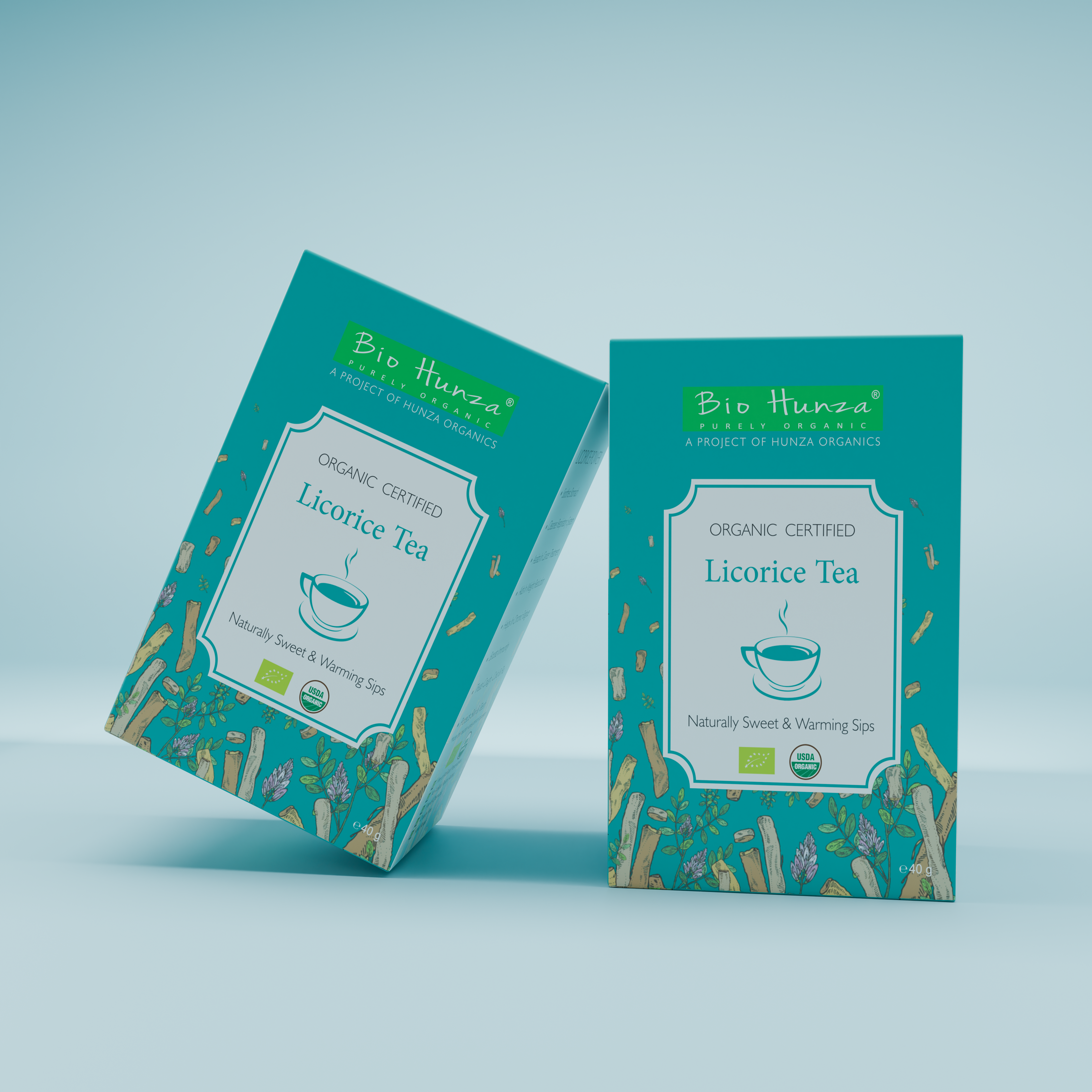 🌿 Organic Licorice Tea 40g (Mulethi Chai | مُلیٹھی کی چائے) – Caffeine-Free Herbal Wellness Tea