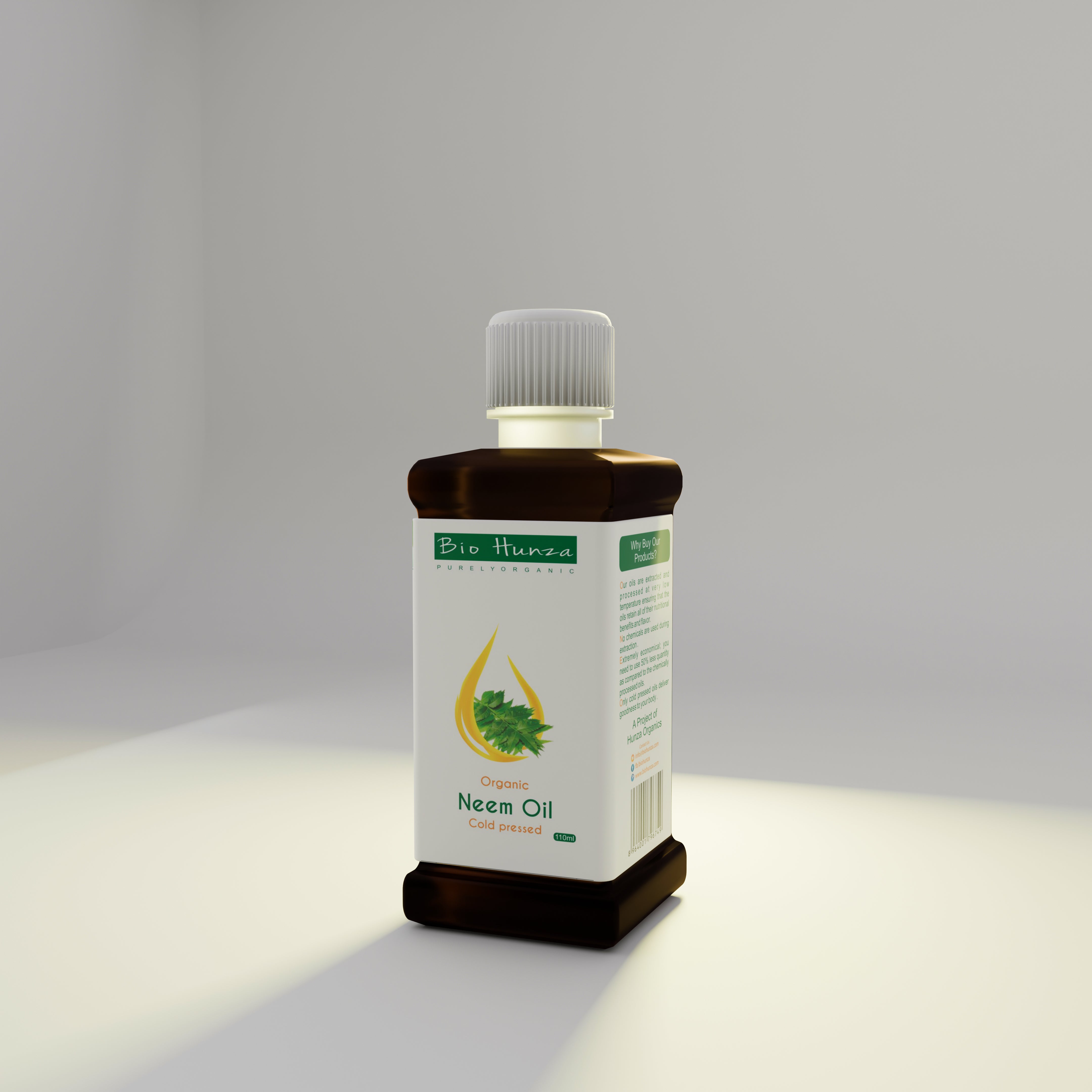 Cold Pressed Neem Oil-100% Cold-Pressed Neem Oil 110ml (Neem ka Tail | نیم کا تیل) – 100% Organic for Skin, Hair & Natural Care | Biohunza