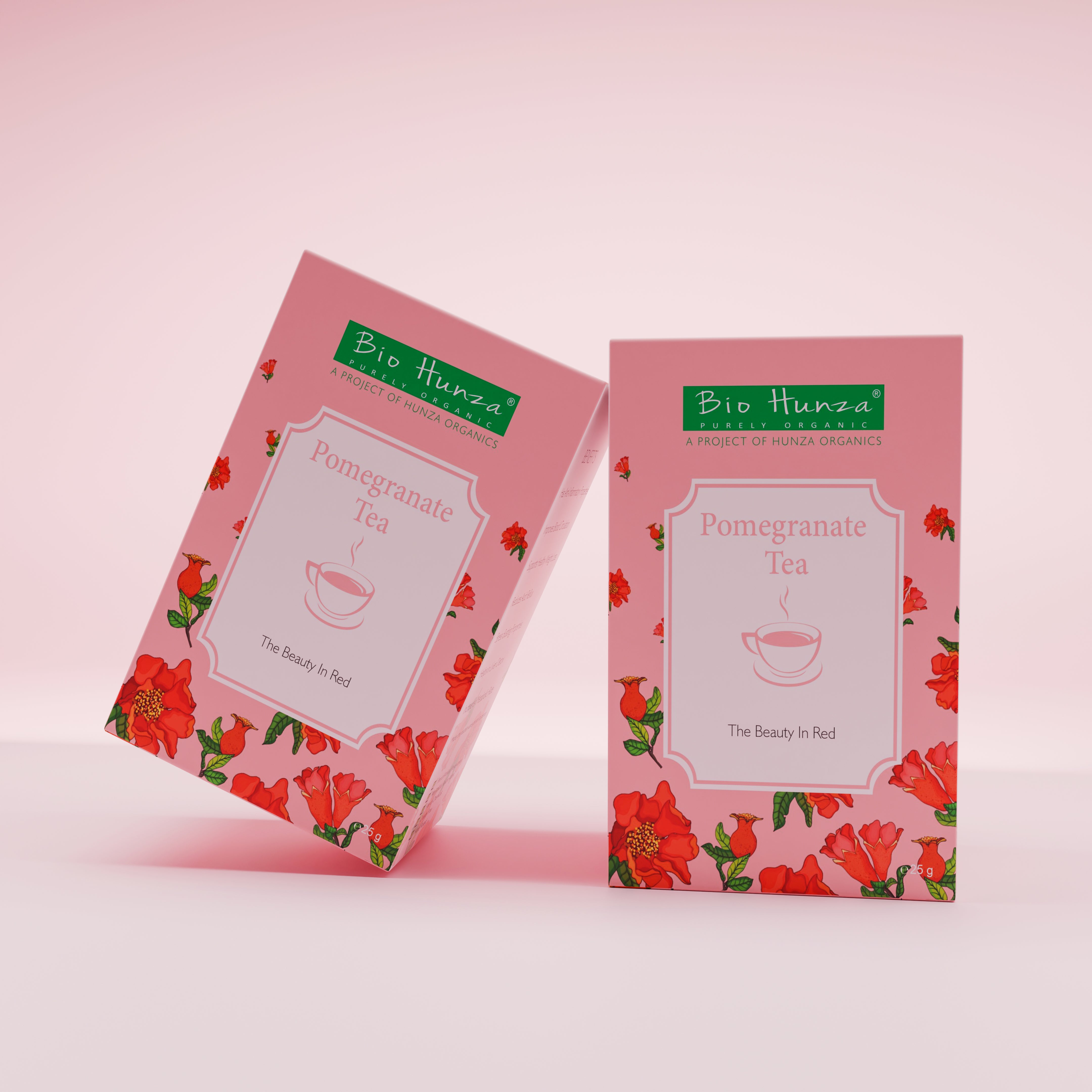 🍵 Pomegranate Tea 25g – Beauty in Red | Antioxidant-Rich Herbal Tea for Glowing Skin & Heart Health – Biohunza