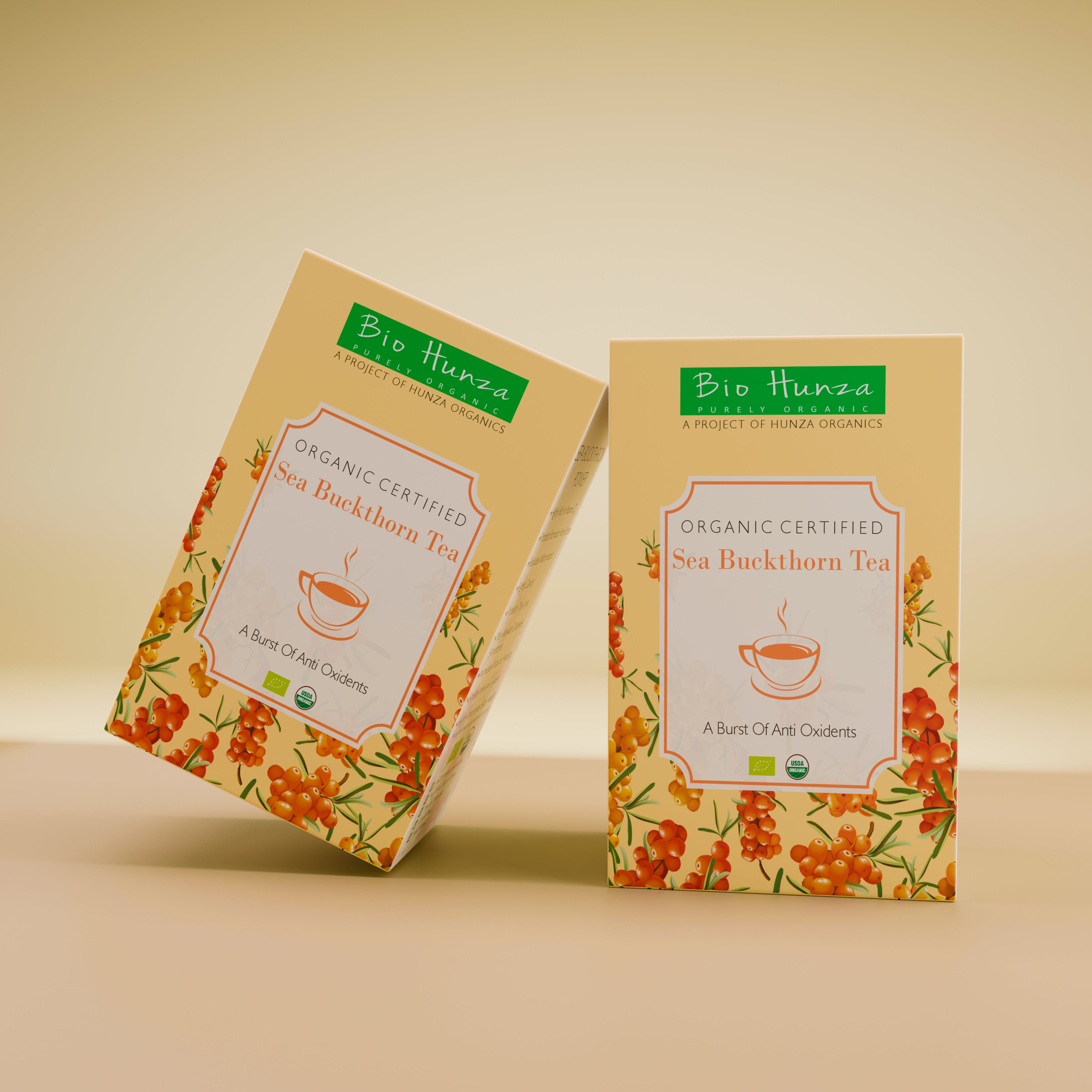 🍵 Organic Sea-Buckthorn Tea 40g(چائے جنگلی جھاڑی کی) Rich in Antioxidants | Boosts Immunity & Digestion | Caffeine-Free Herbal Tea – Biohunza