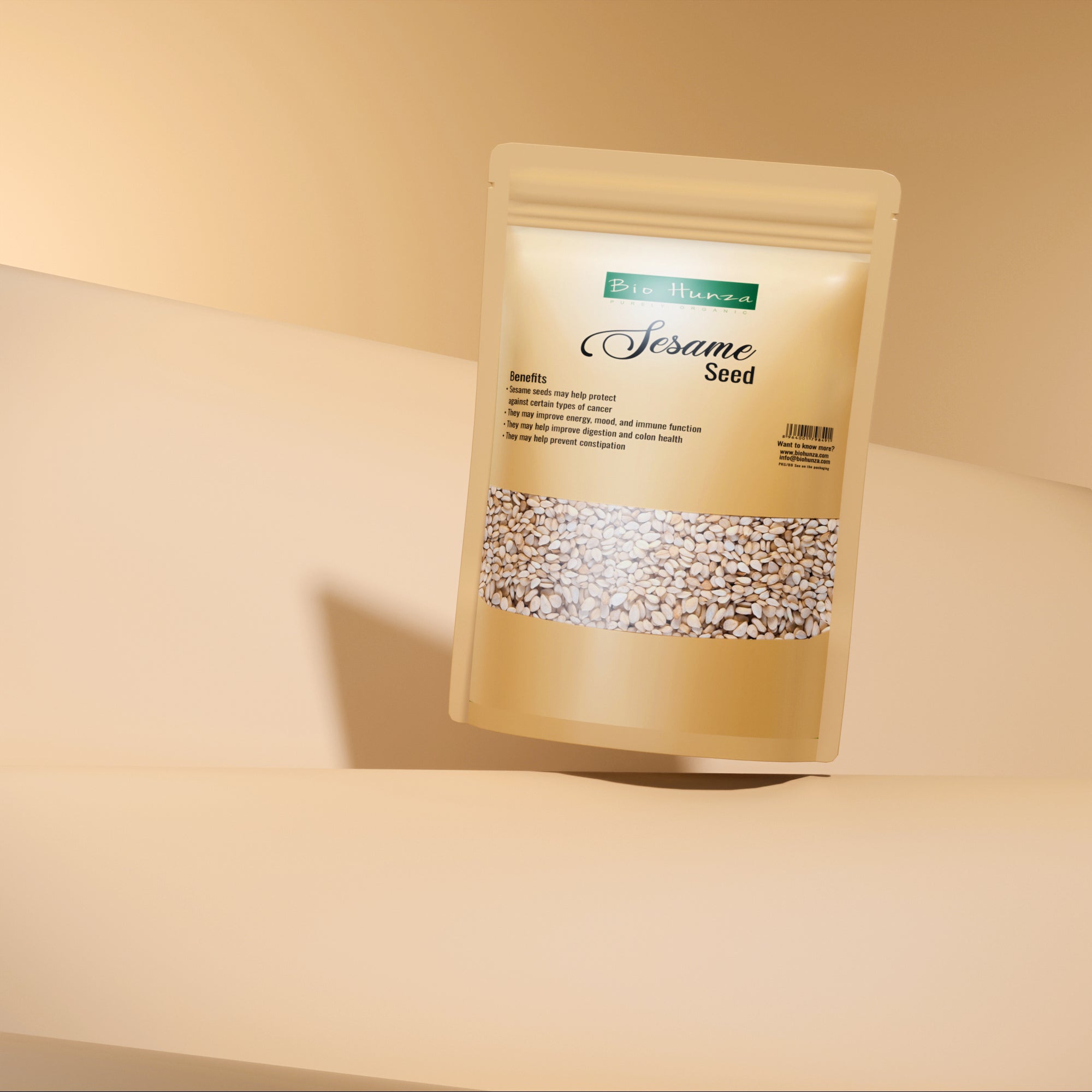 🌿 Organic Sesame Seeds 100g (Til | تل) – Rich in Calcium & Fiber | Biohunza
